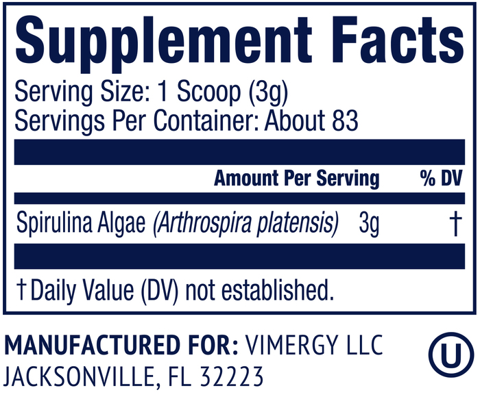 Usa päritolu spirulina, Vimergy 250g