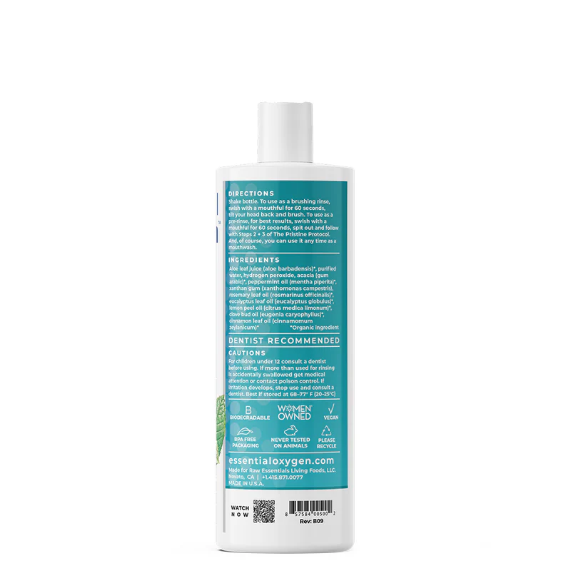 Luomu suuvesi + harjaushuuhde (piparminttu) 473ml | Essential Oxygen - Image 2