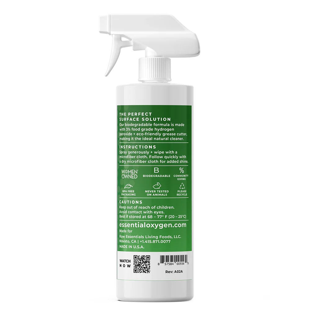 Kosketuspintojen puhdistusaine (hajusteeton) 946ml | Essential Oxygen - Image 2