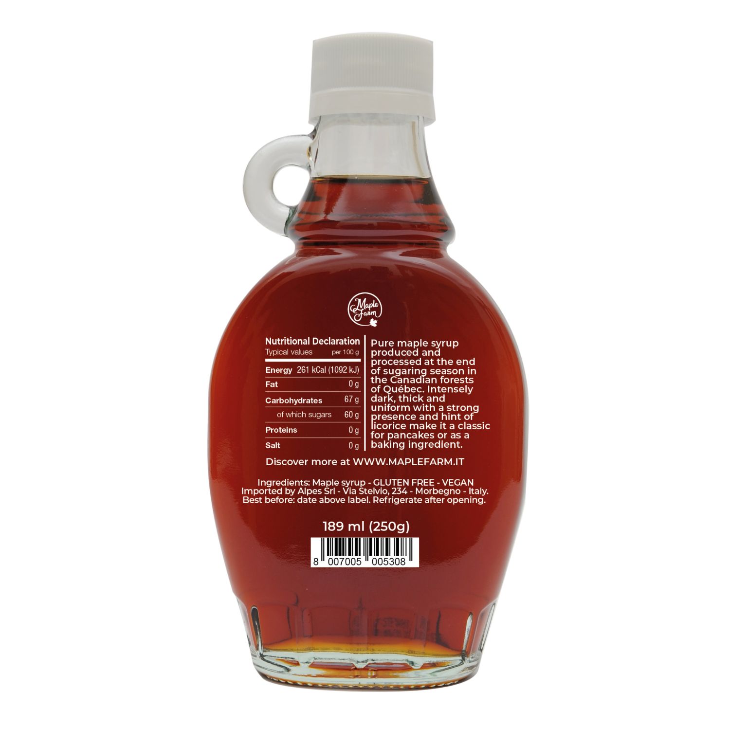 Vaahterasiirappi 189ml (250g), EXTRA DARK (IV) | Maple Farm - Image 2