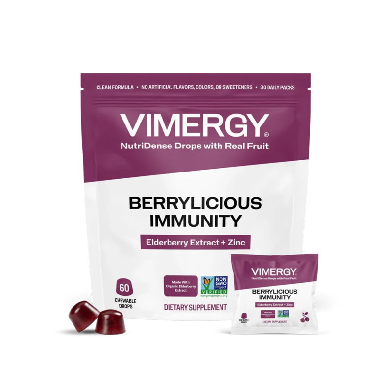 Vimergy Berrylicious Immunity NutriDense -pureskelytabletit - 60 kpl