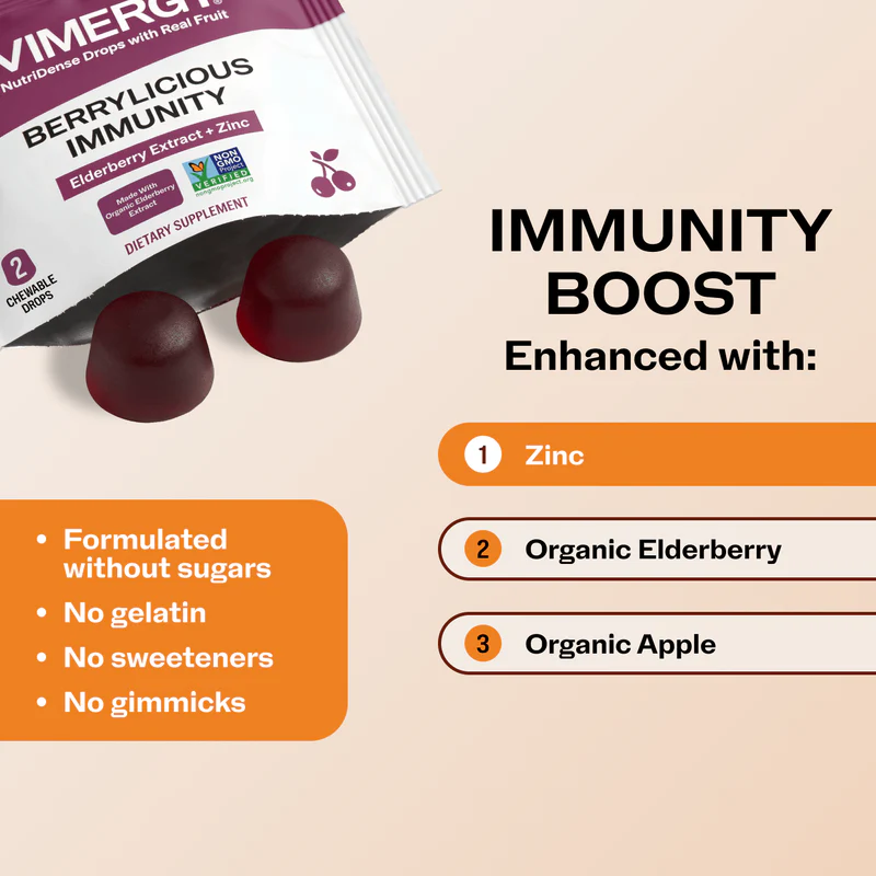 Vimergy Berrylicious Immunity NutriDense -pureskelytabletit - 60 kpl - Image 4