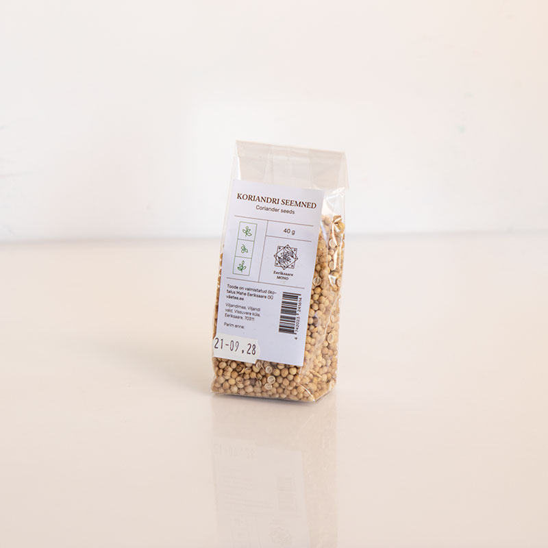 Luomu kokonaiset korianterinsiemenet 40 g | Eeriksaare Organic Farm